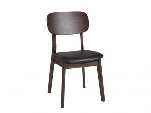 Milano Solid Wood Ergonomic Dining Chair - Rustic Brown