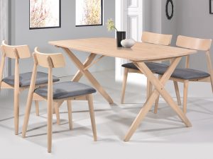 Tom Chair & Larson Table Set in White Oil Finish