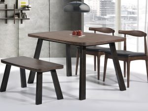 Elbow Chair & BOHO Table & Bench Set - Solid Wood Dining Set
