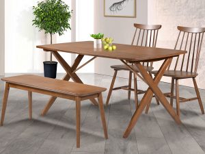 Norn Chair Bench Larson Table 1400 Brown Finish