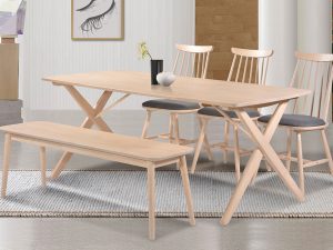 Norn Chair Bench Larson Table 1800 White Oak Finish