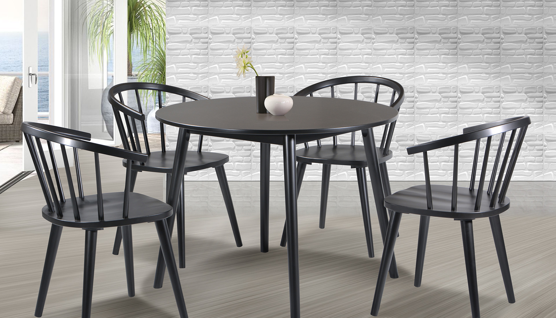 Bosco Series Solid Wood Dining Table and Chairs