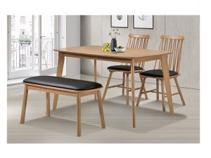 Bosco Solid Wood Chair, Bench & Kenny Dining Table Combination