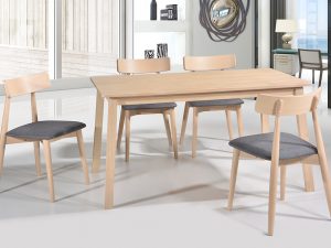 Tom Chair & Pokky Table Set in White Oil Finish