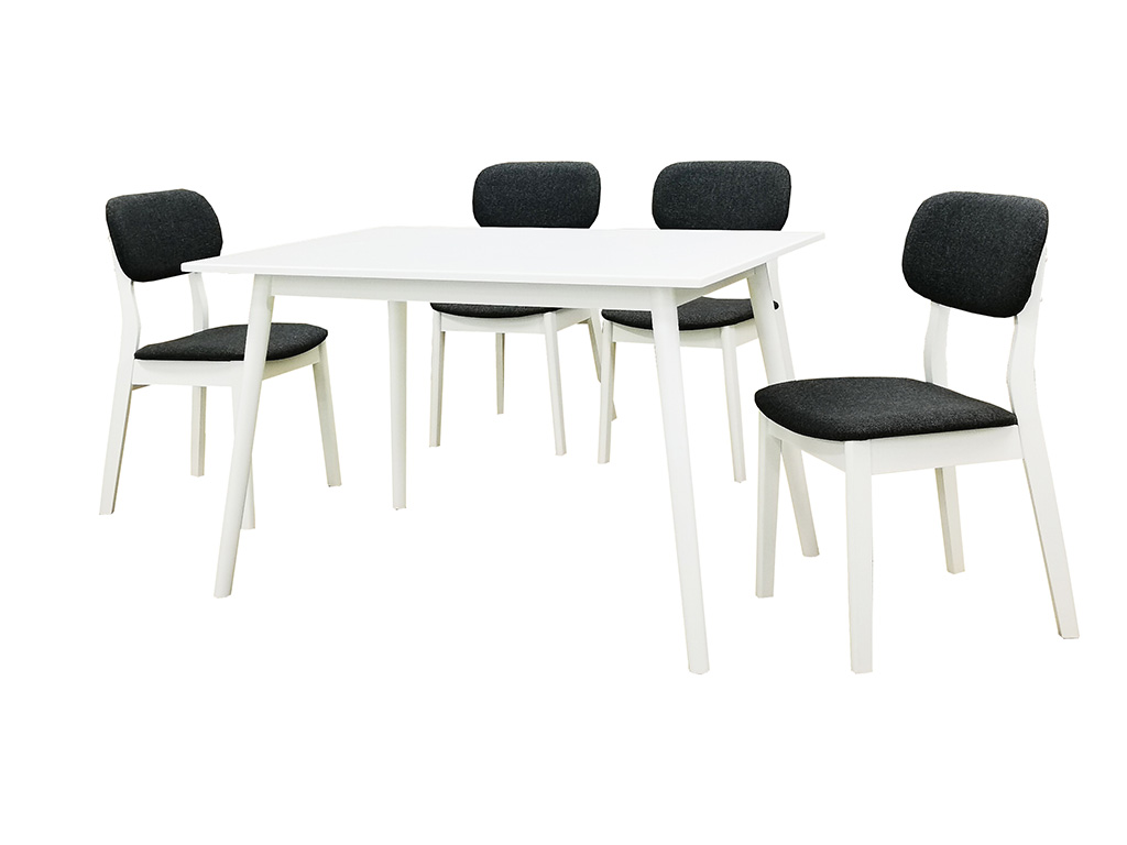 Scala Solid Wood Dining Set - White Finish