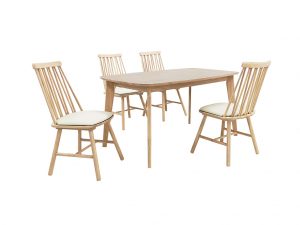Bosco 5-Piece Solid Wood Dining Set White Oil Finish Manufacturer