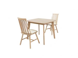 Bosco 2-Seater Solid Wood Compact Dining Set White Oil Finish